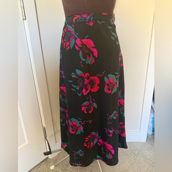 J. Crew Dresses & Skirts - J. Crew Black Maxi Skirt with Pink & Teal Floral Print